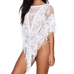 Beach bunny Indian Summer Lace Poncho white/ OS